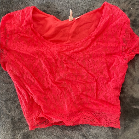 Nordstrom Pink Lace Crop Top - Picture 1 of 4
